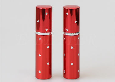 Merah Mini 20ml Terukir Parfum Atomiser Permukaan Dot Portabel Sekrup Pada Segel