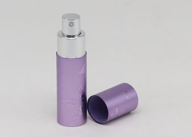 Purple Metal 15ml Mini Parfum Atomiser Dengan Kasus Aluminium Oksidasi Logo Timbul